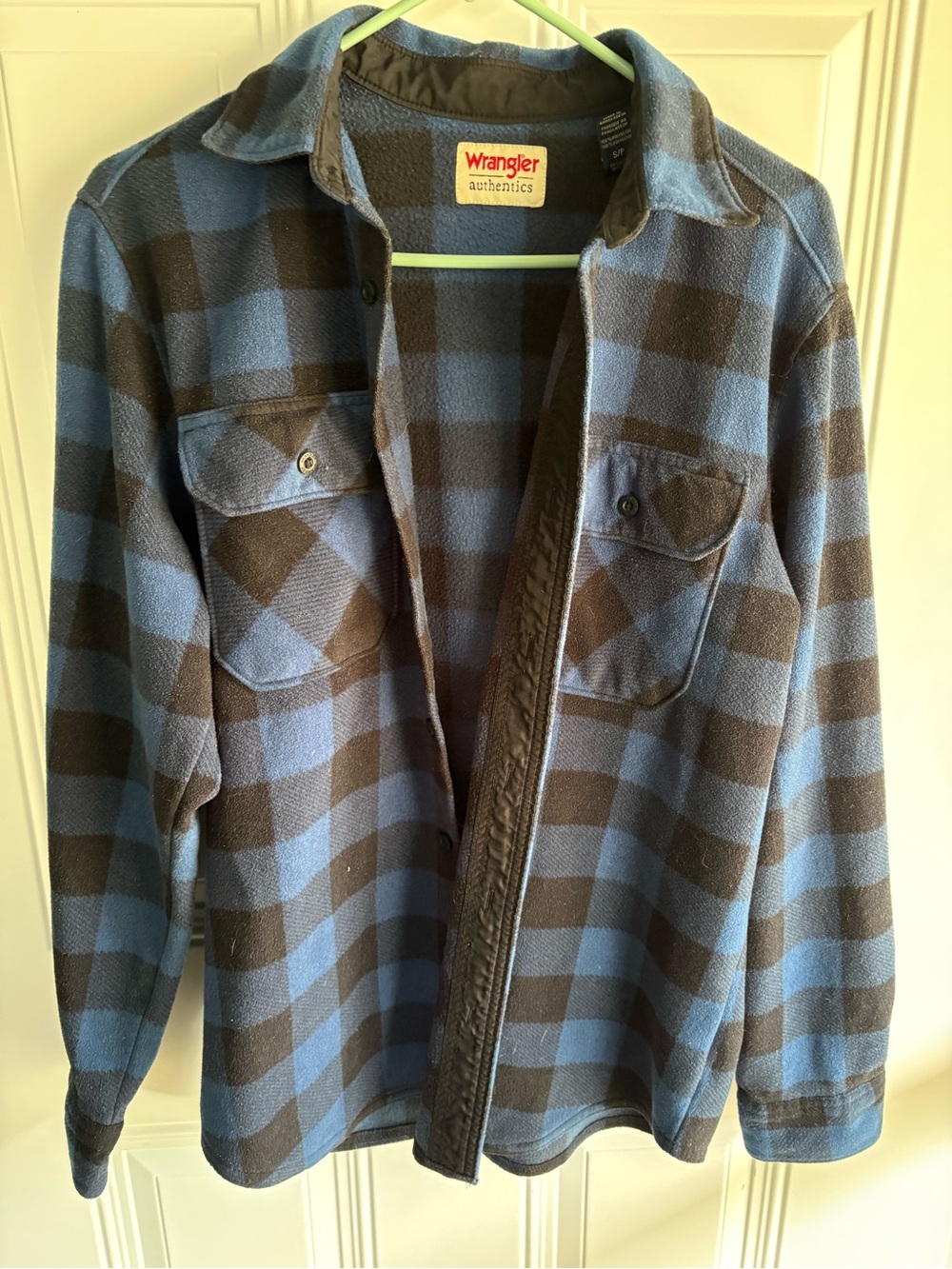 Wrangler Blue and Black Plaid Lightweight Shirt Jacket